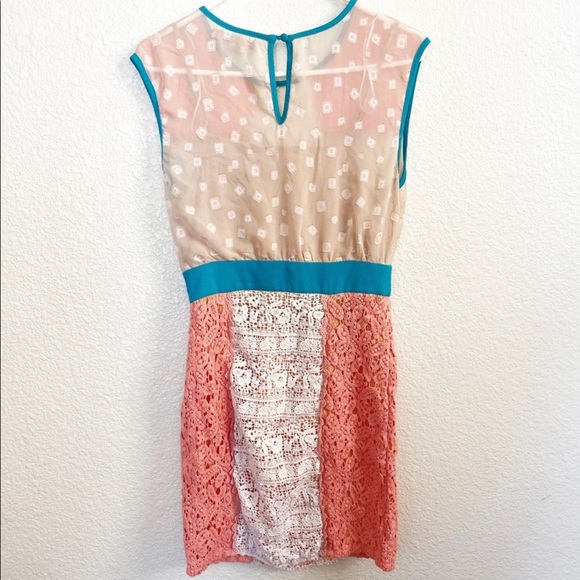 Anthropologie dress- Champagne & Strawberry - Picture 3 of 8